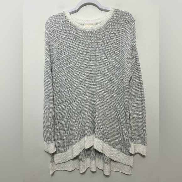 Eileen Fisher 100% Organic Cotton Waffle Knit High Low Pullover Sweater - Picture 2 of 10